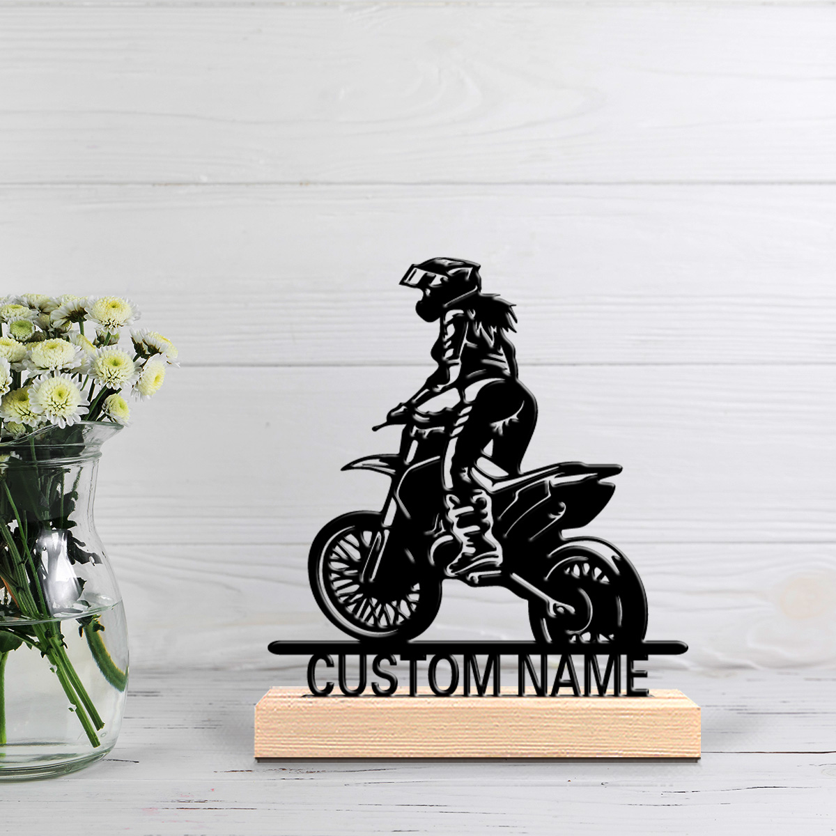 Art Y Craft - 1pc Creative Motorcycle Girl Customizable Text