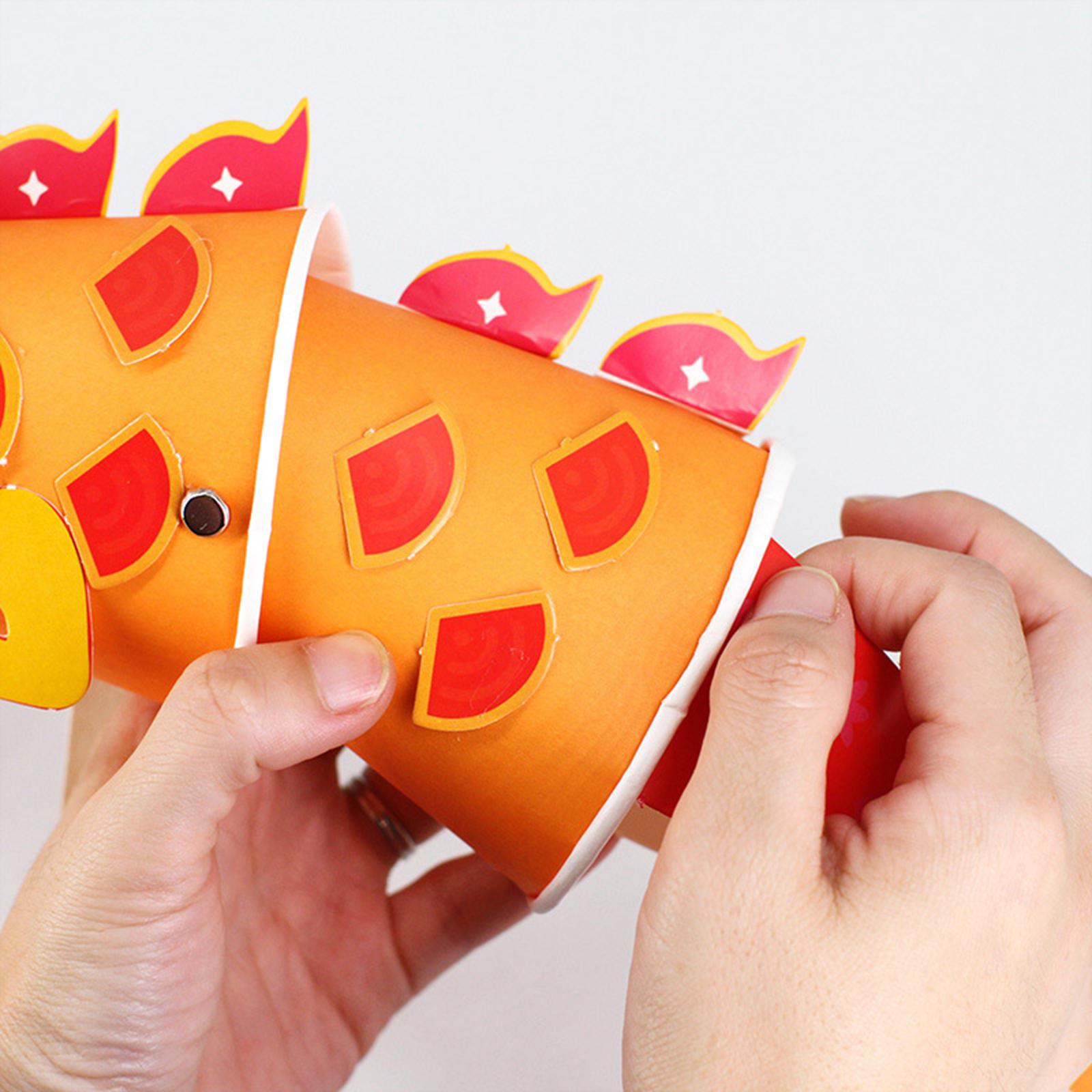 Art Craft Kindergarten - Dragon Cups Craft 3D Paper Model
