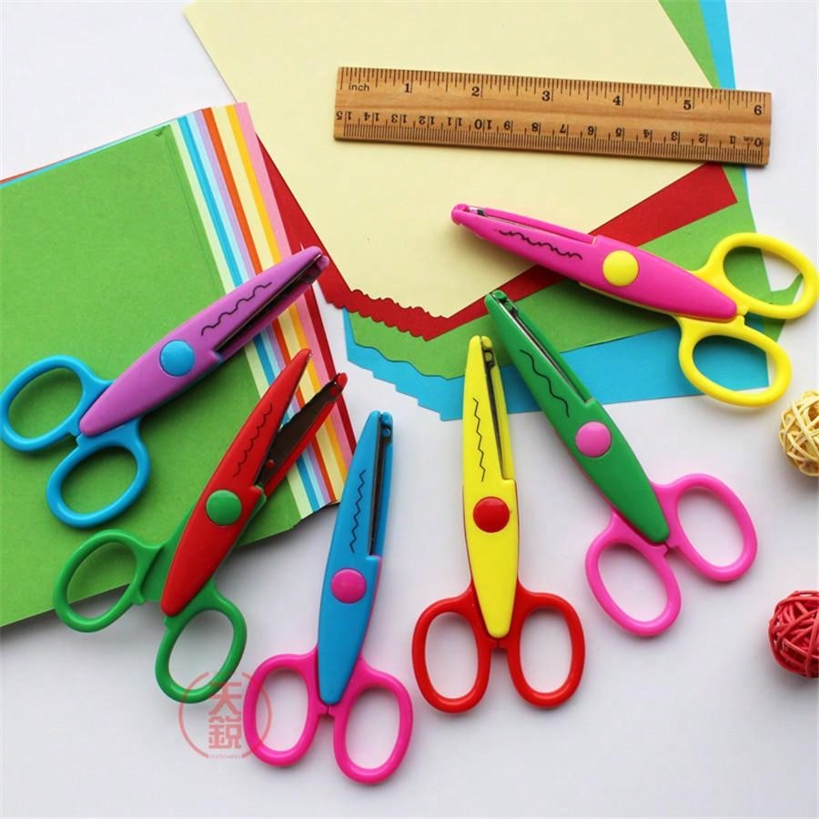 6 safe round tip hand scissors - Art And Craft Zig Zag Scissors review and price
