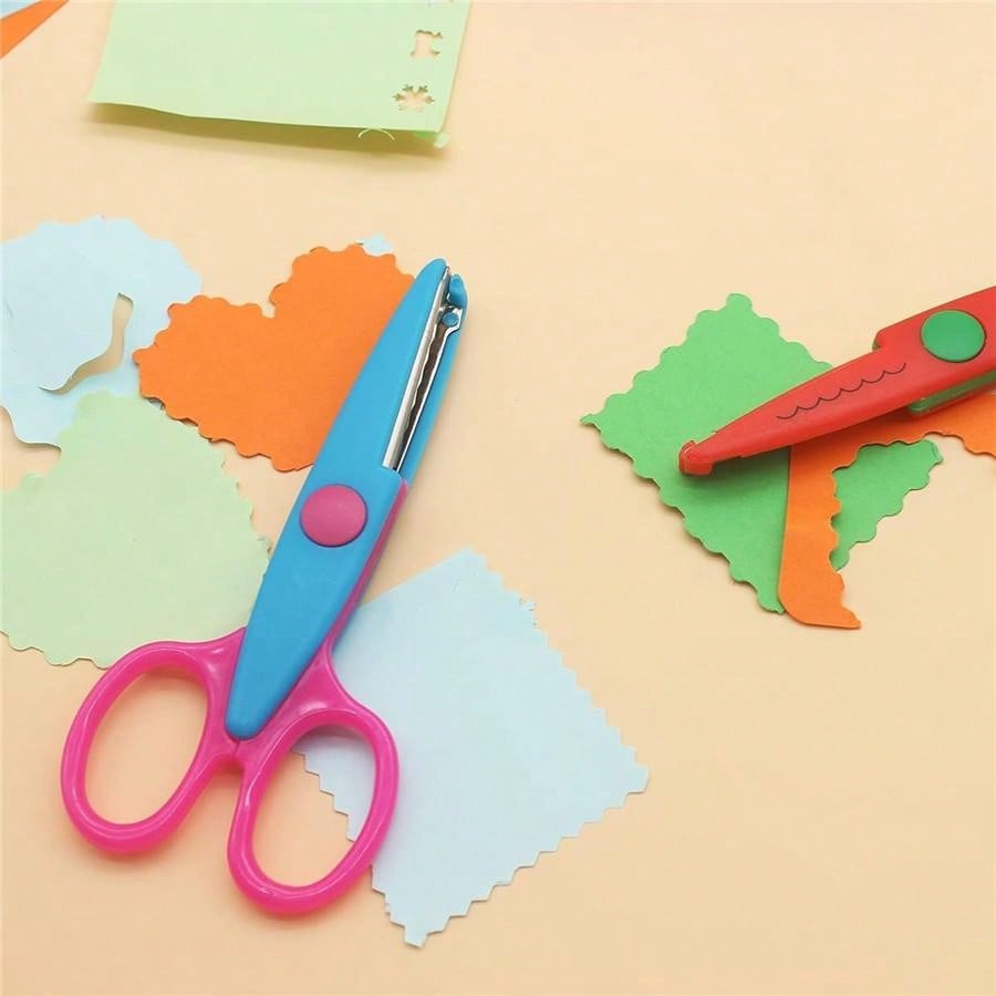 6 safe round tip hand scissors - Art And Craft Zig Zag Scissors review and price
